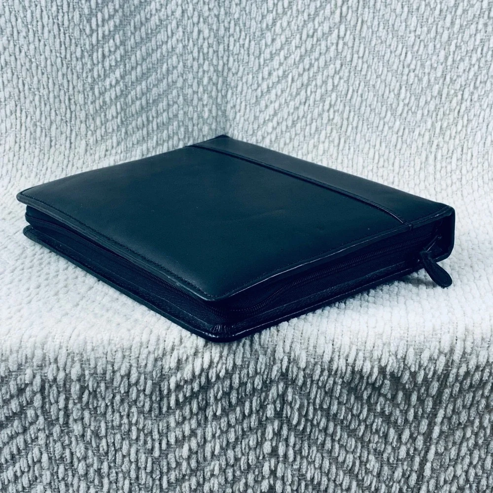 Collins Personal Organizer Unisex Black Leather 0582.18 Zippered 6-Ring‎ Planner